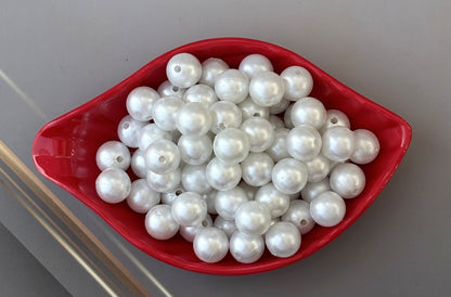 Lightweight White Acrylic Pearl Beads 12MM