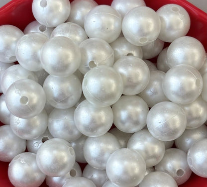 Lightweight White Acrylic Pearl Beads 12MM