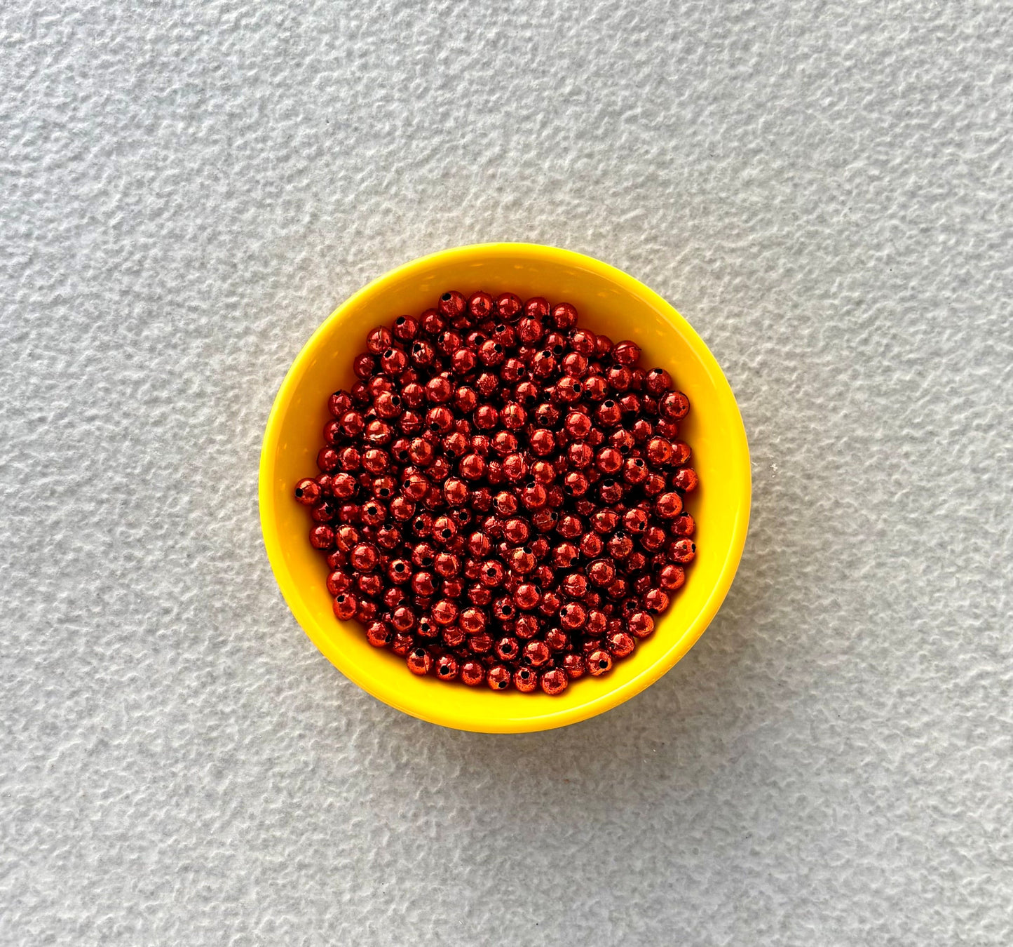 Metallic Red Acrylic Round Beads 6MM