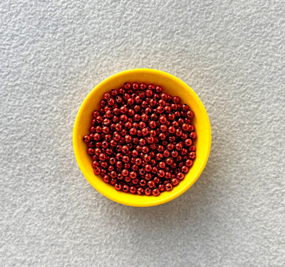 Metallic Red Acrylic Round Beads 6MM