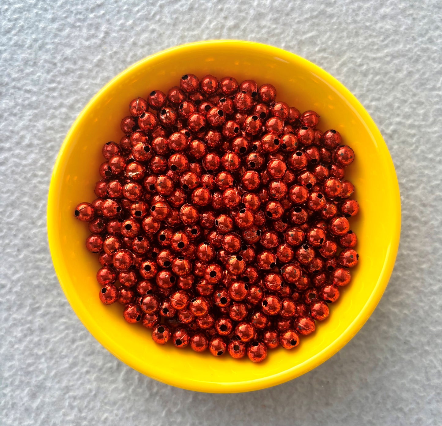 Metallic Red Acrylic Round Beads 6MM