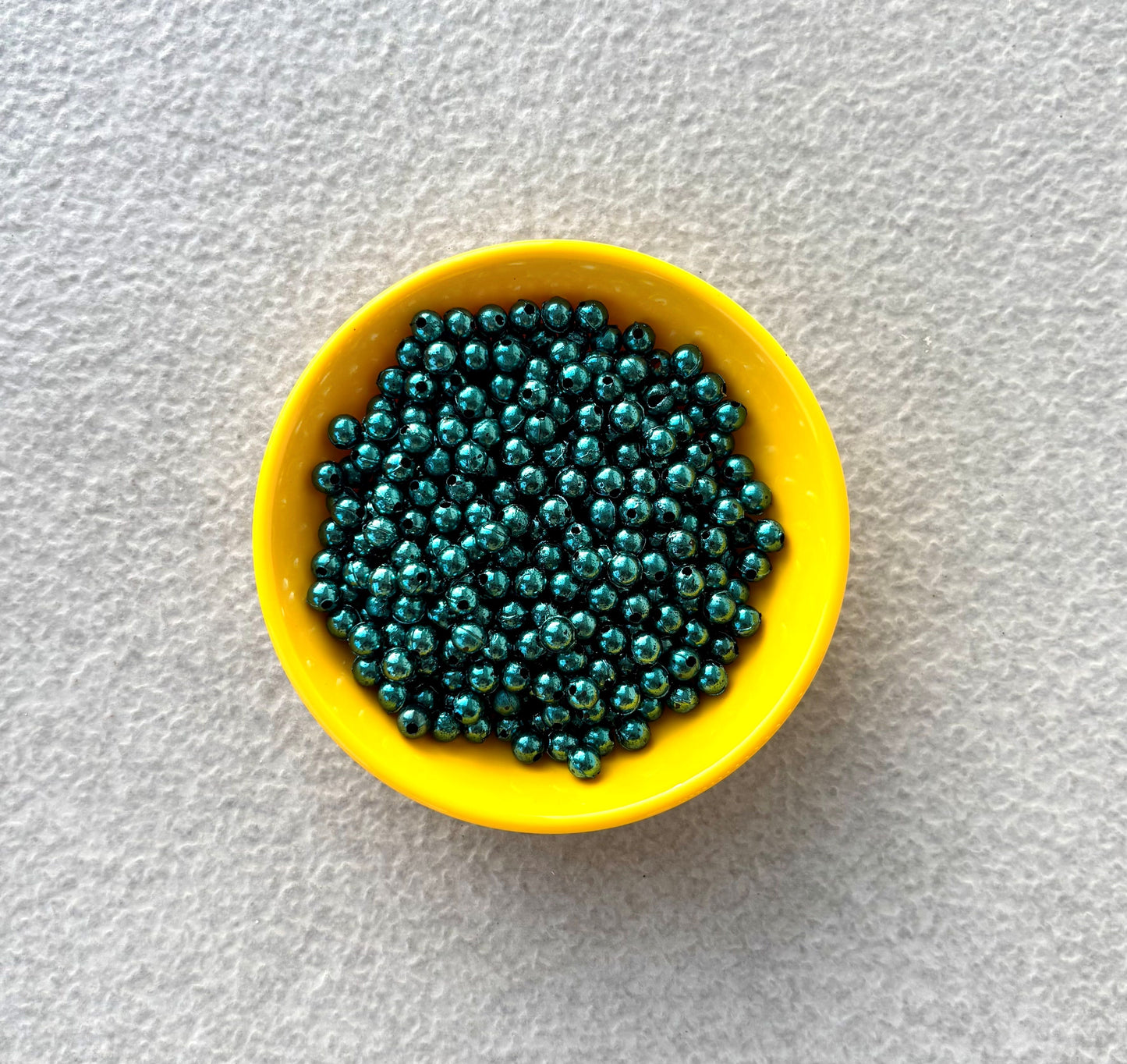 Metallic Peacock Blue Acrylic Round Beads 6MM