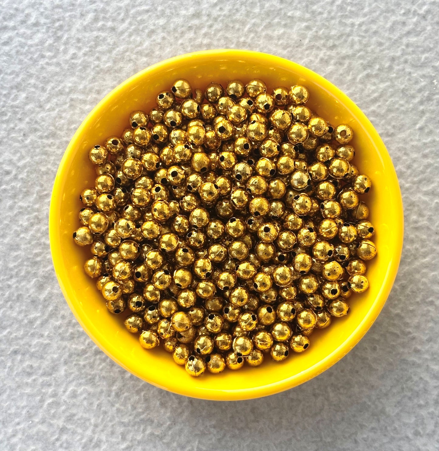 Metallic Gold Acrylic Round Beads 6MM