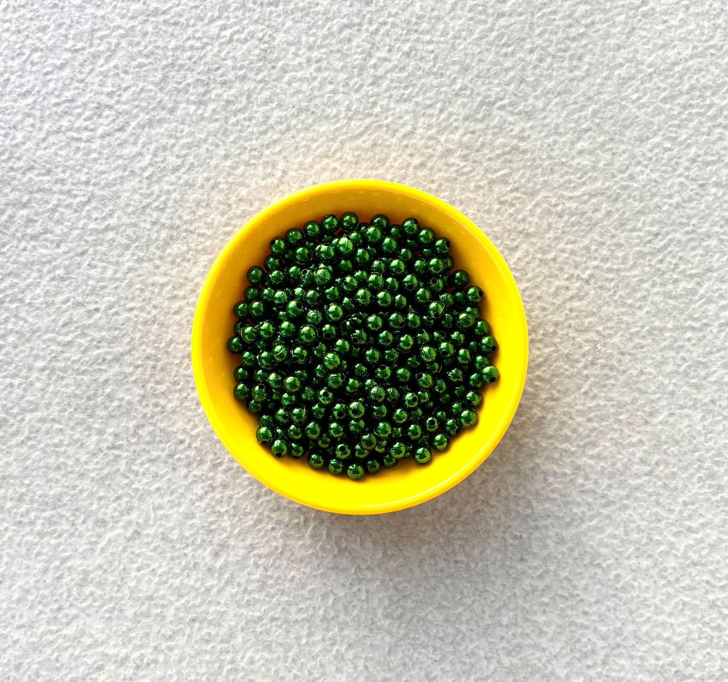 Metallic Green Acrylic Round Beads 6MM