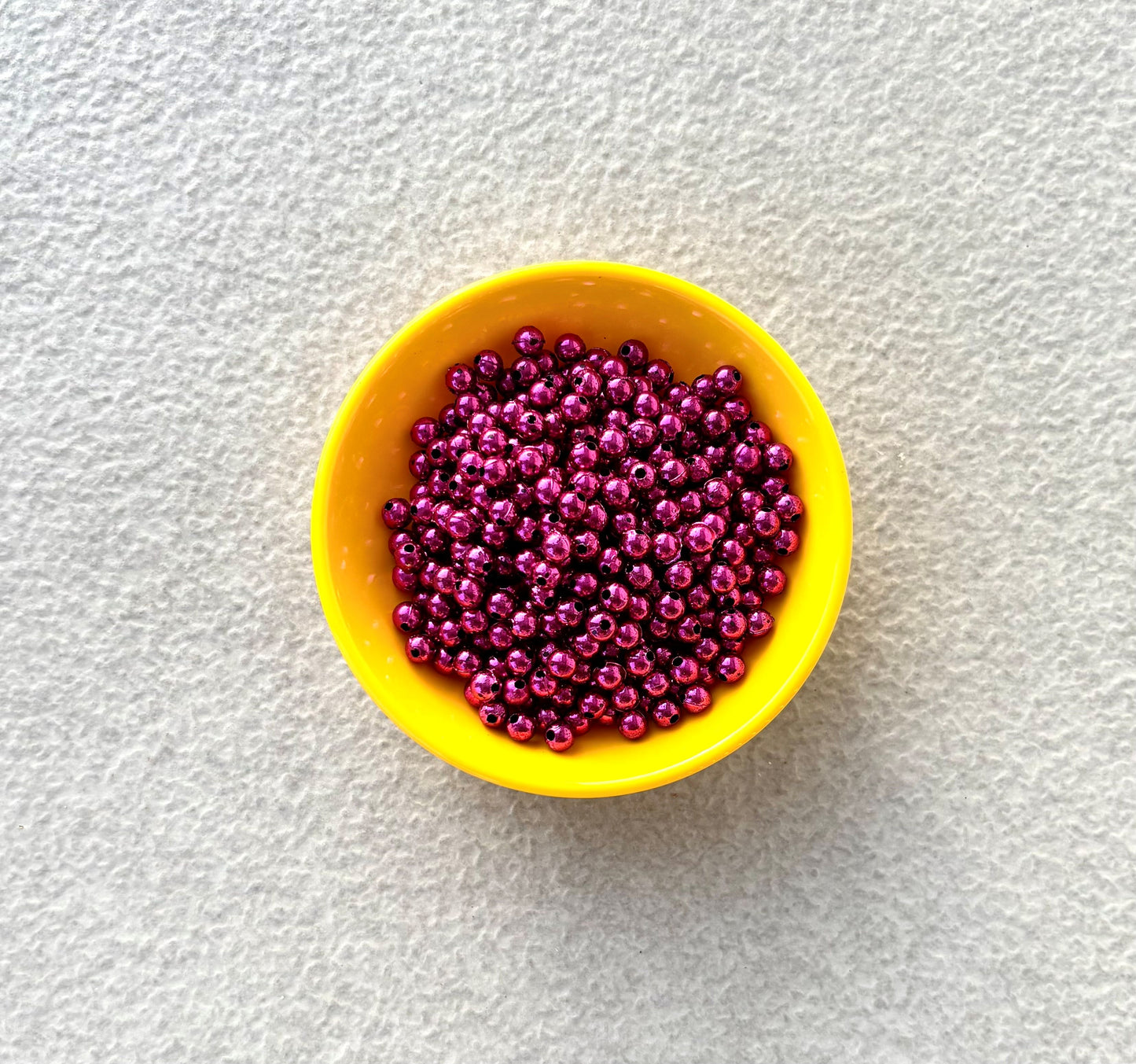 Metallic Rose Acrylic Round Beads 6MM