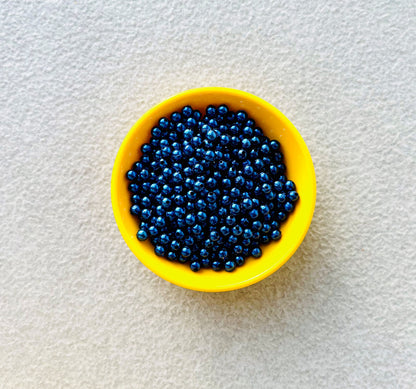 Metallic Blue Acrylic Round Beads 6MM