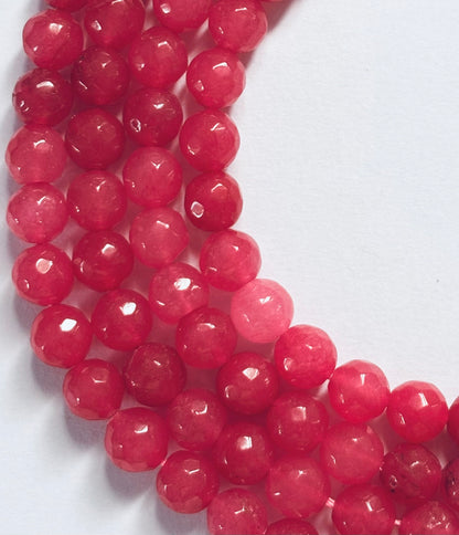 Natural Ruby Red Jade Round Beads for Jewelry Making