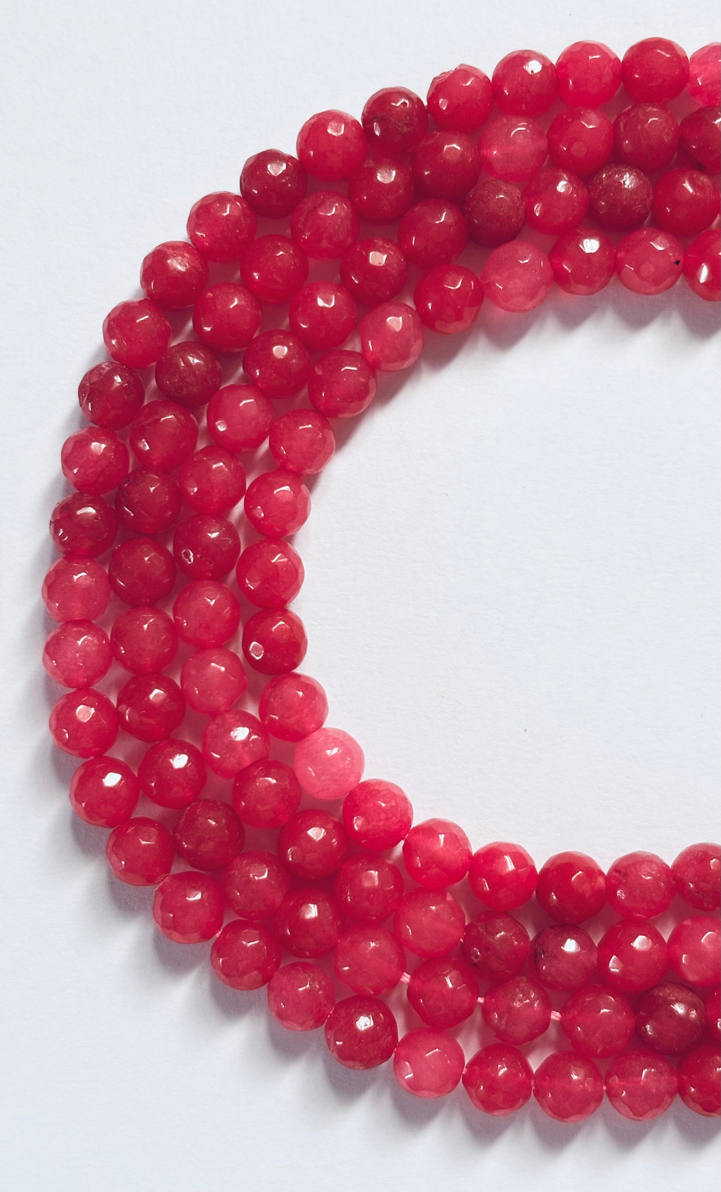 Natural Ruby Red Jade Round Beads for Jewelry Making