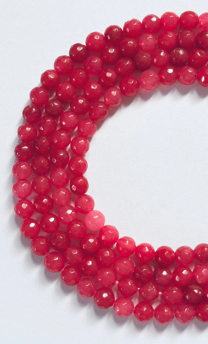 Natural Ruby Red Jade Round Beads for Jewelry Making