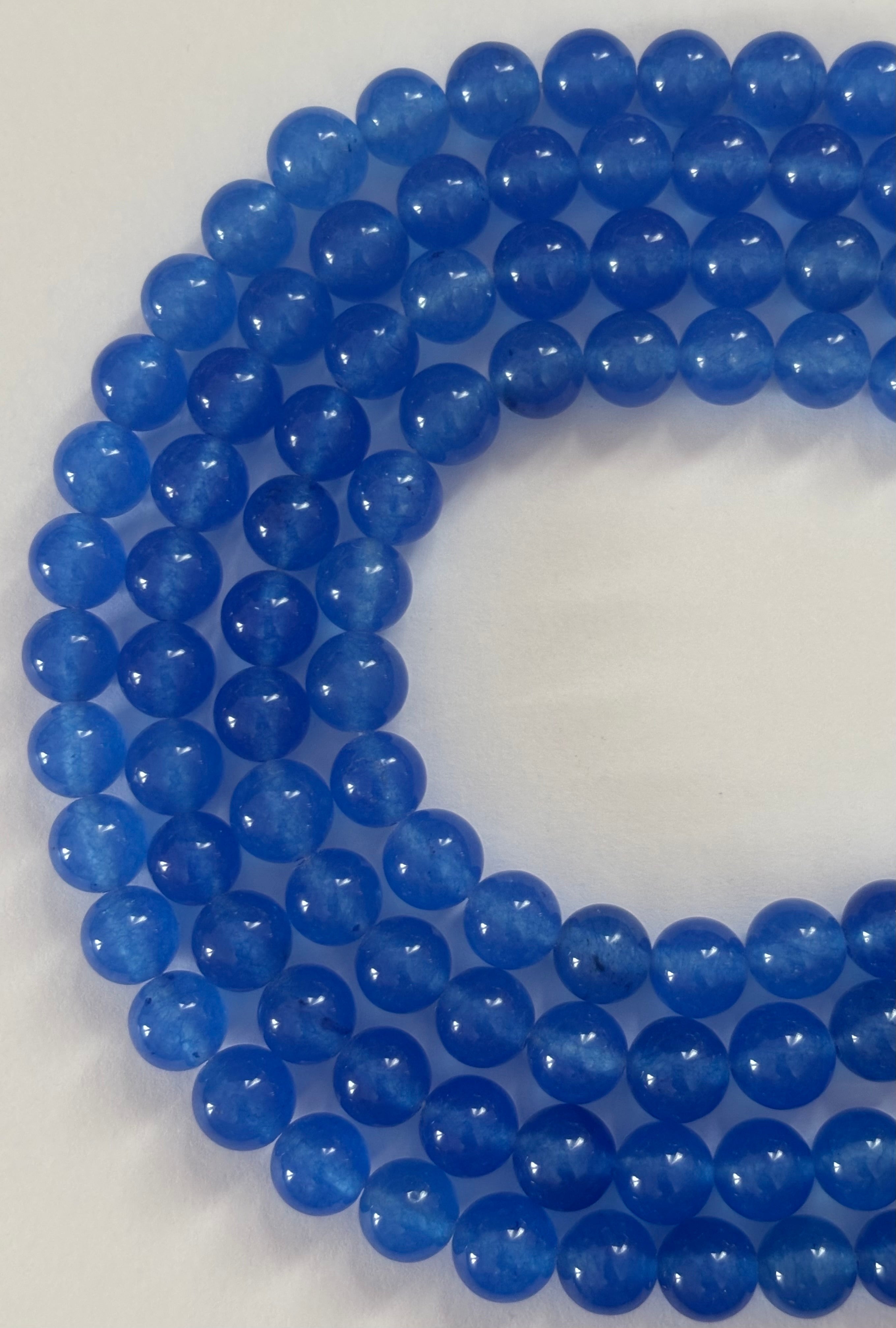 Natural Electric Blue Quartz Round Beads for Jewelry Making