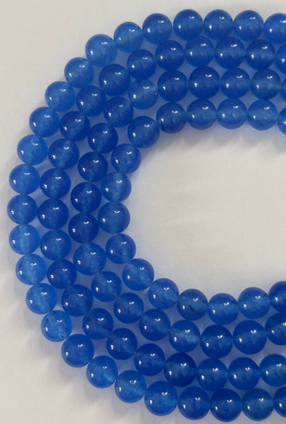 Natural Electric Blue Quartz Round Beads for Jewelry Making