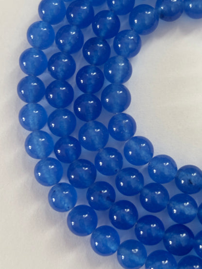 Natural Electric Blue Quartz Round Beads for Jewelry Making
