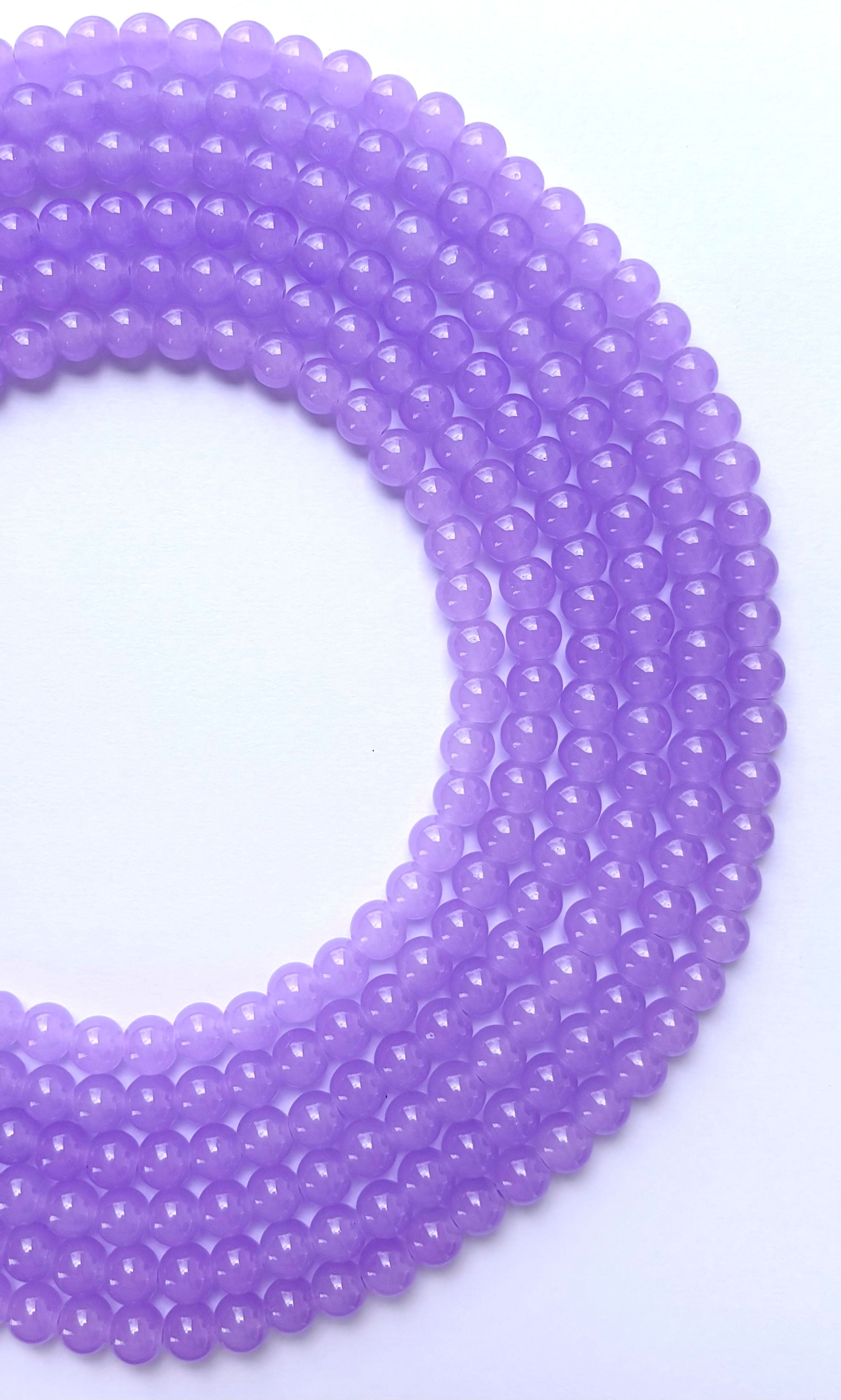 Lavender Purple Smooth Round Beads 8MM
