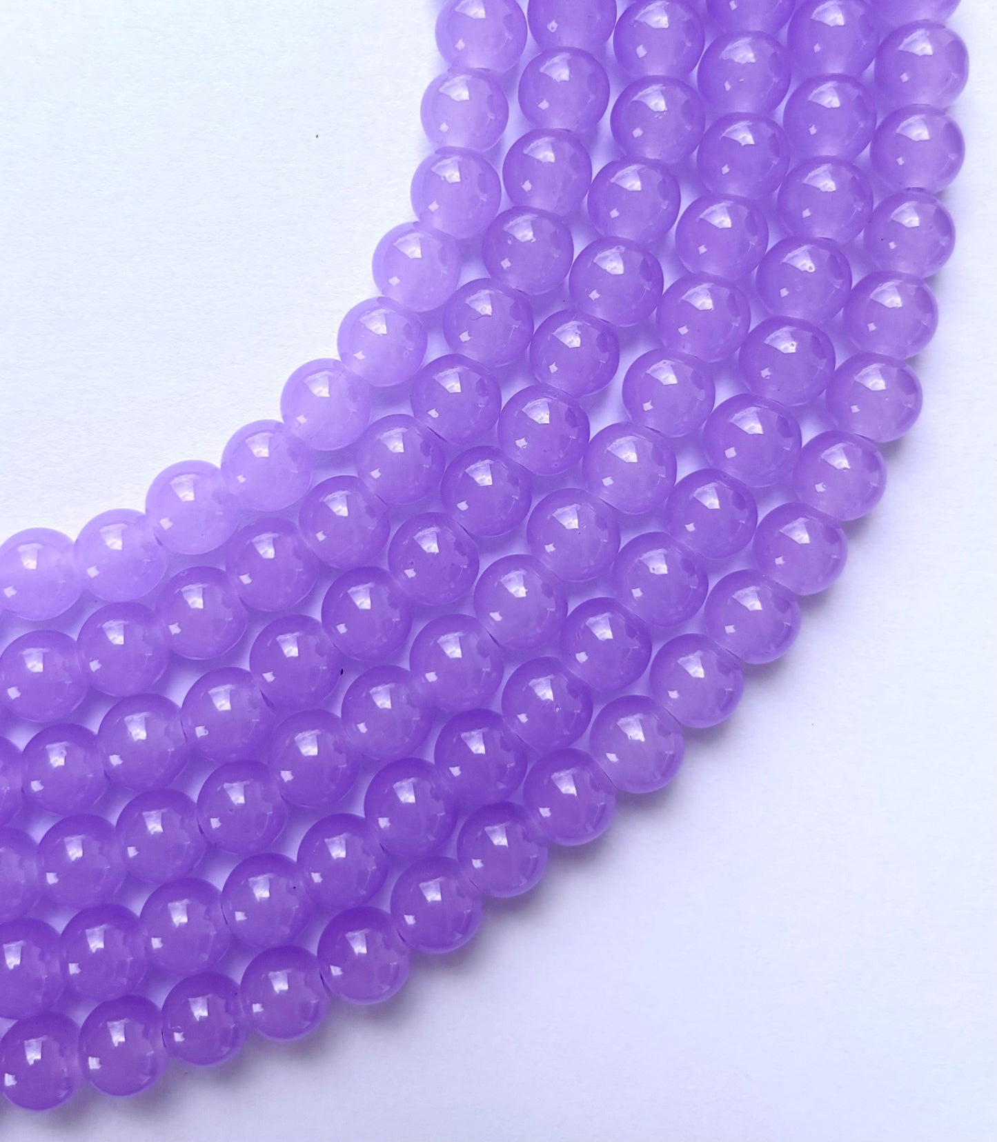 Lavender Purple Smooth Round Beads 8MM