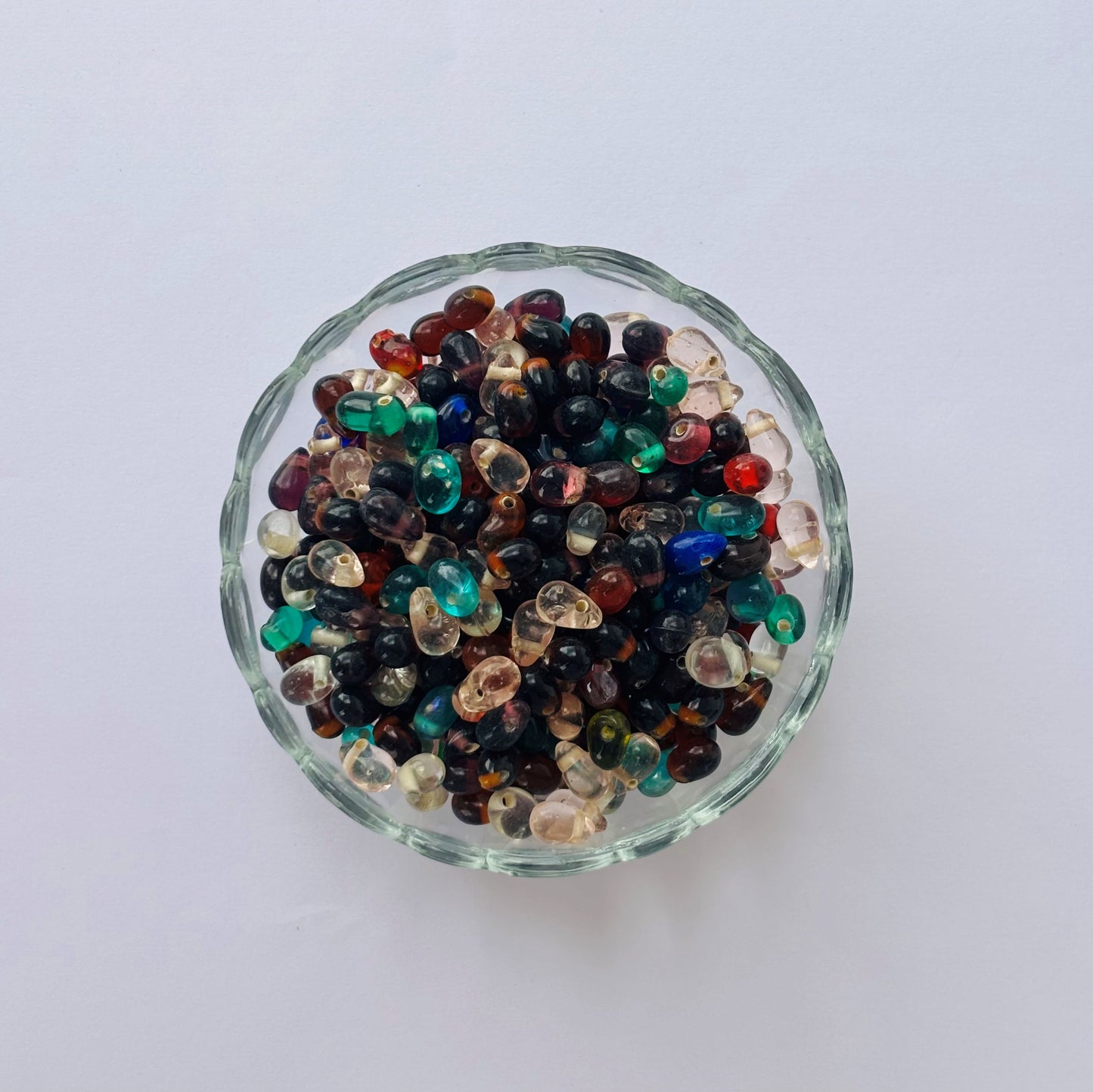 Opaque Mixed Color Drop Shape Glass Beads