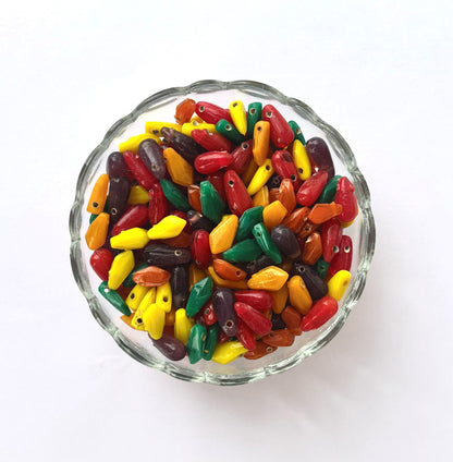 Colorful Mixed Opaque Teardrop Glass Beads