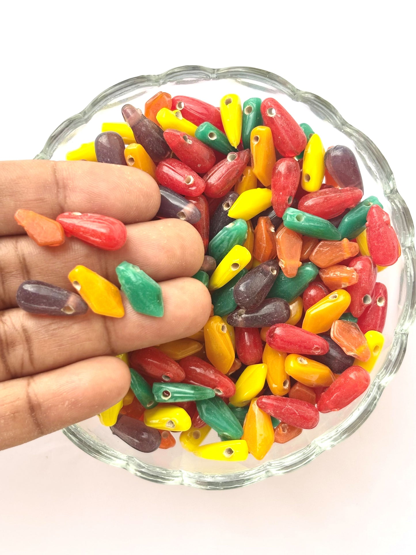 Colorful Mixed Opaque Teardrop Glass Beads