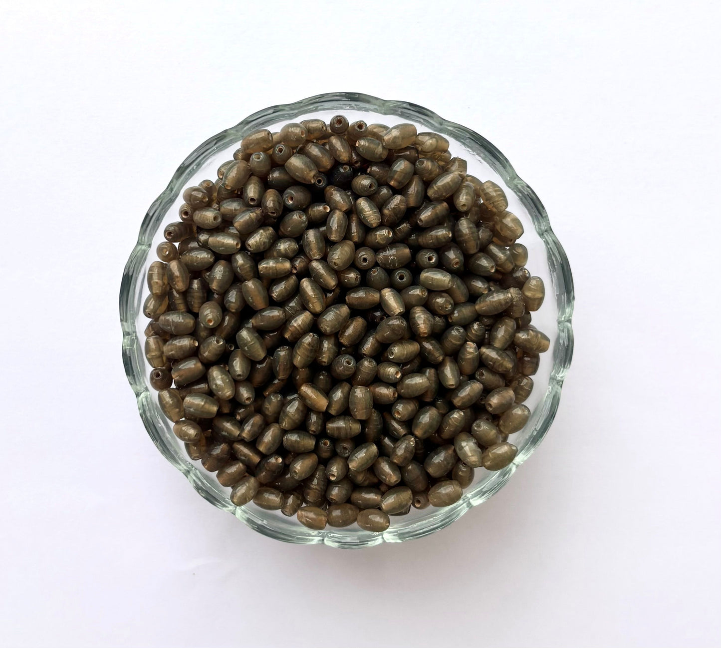 Opaque Brown Oval Beads