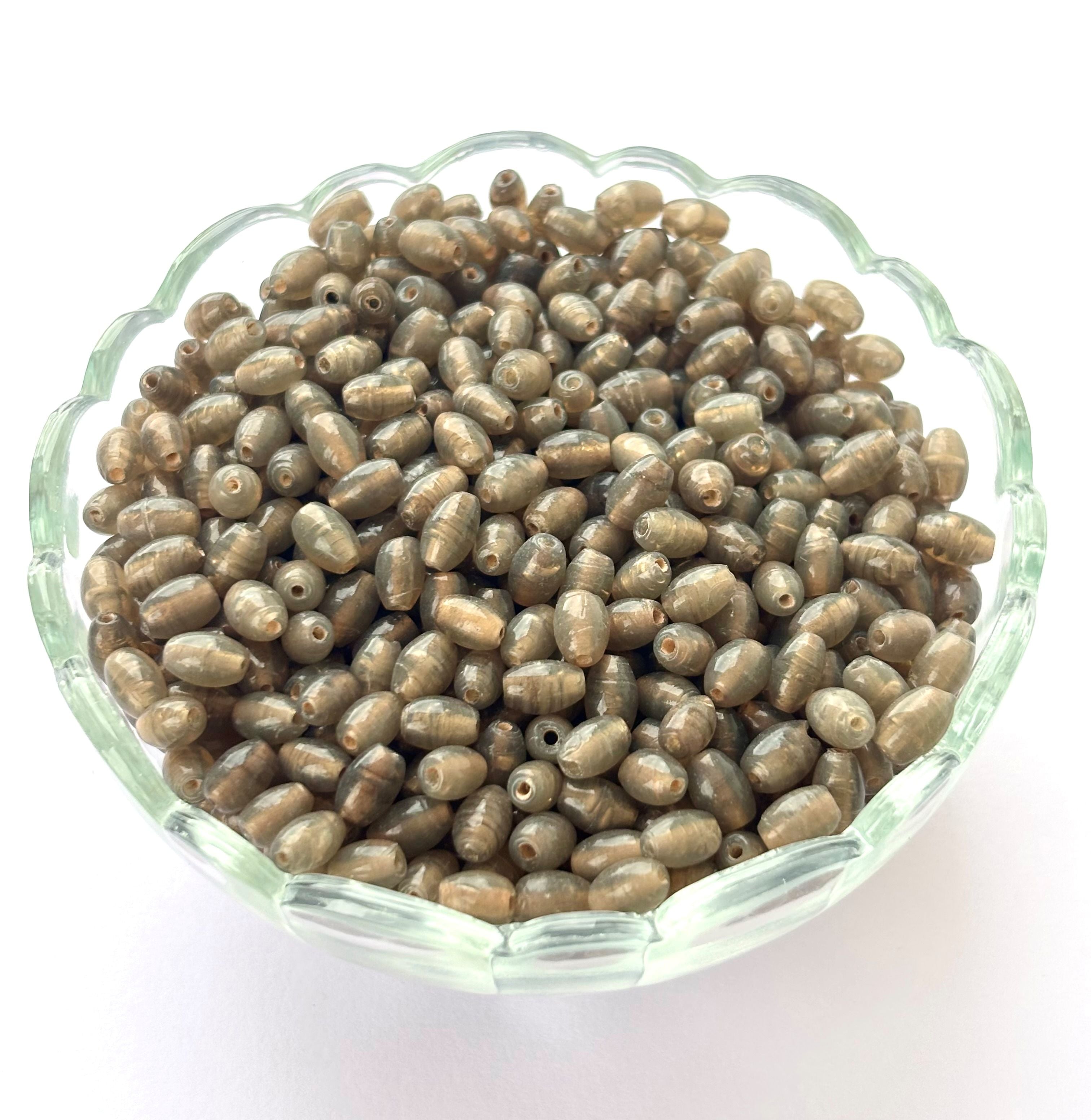 Opaque Brown Oval Beads