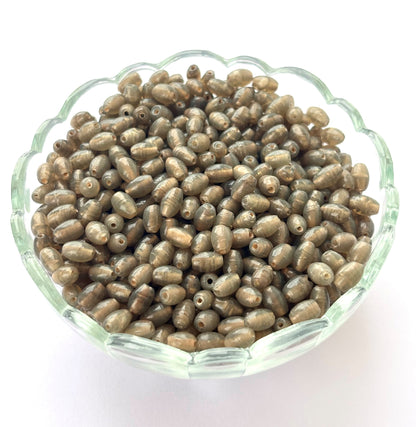 Opaque Brown Oval Beads