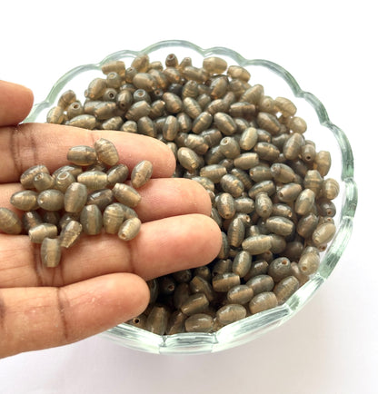 Opaque Brown Oval Beads