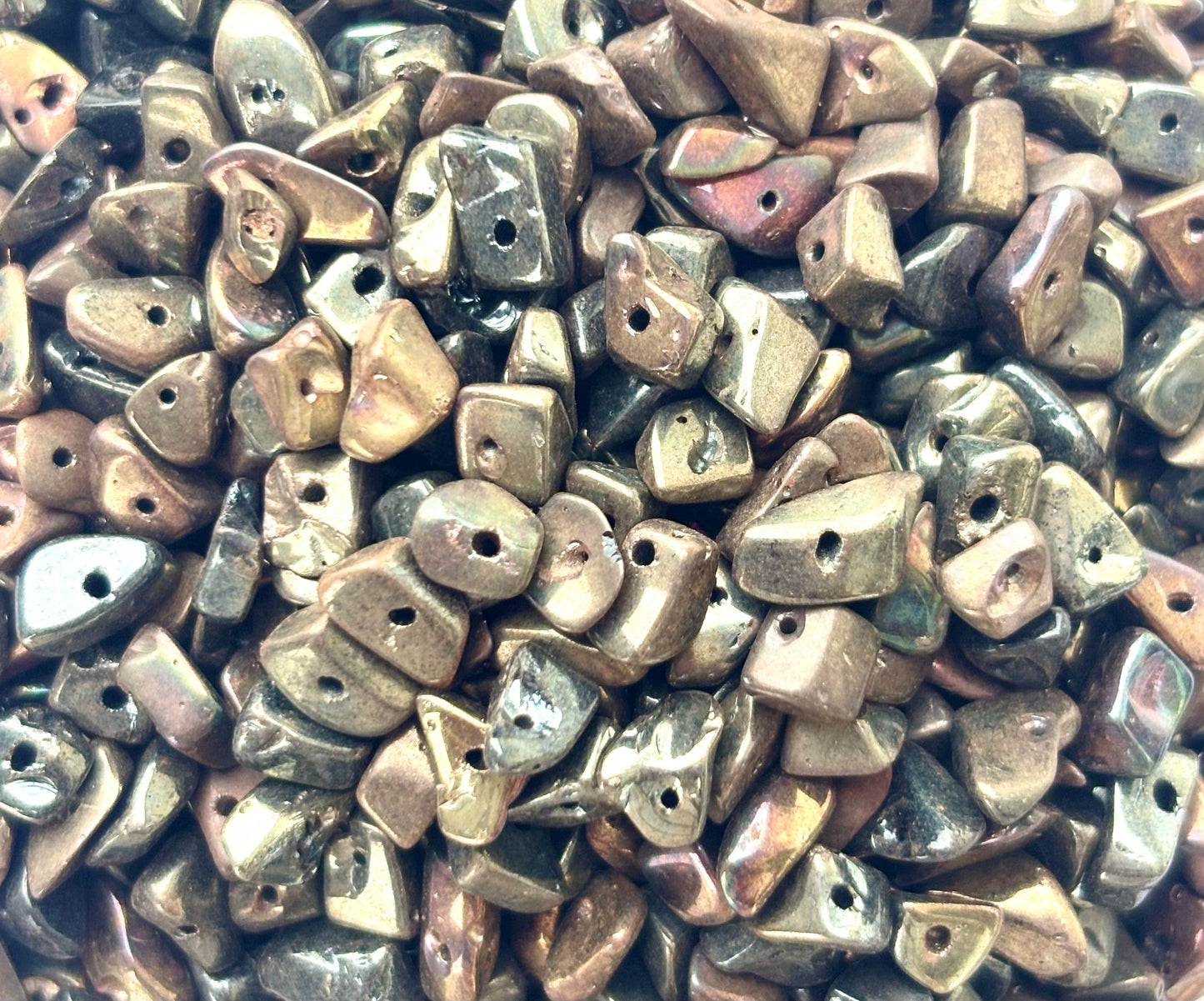 Bronze Irregular Shaped Glass Beads