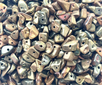 Bronze Irregular Shaped Glass Beads