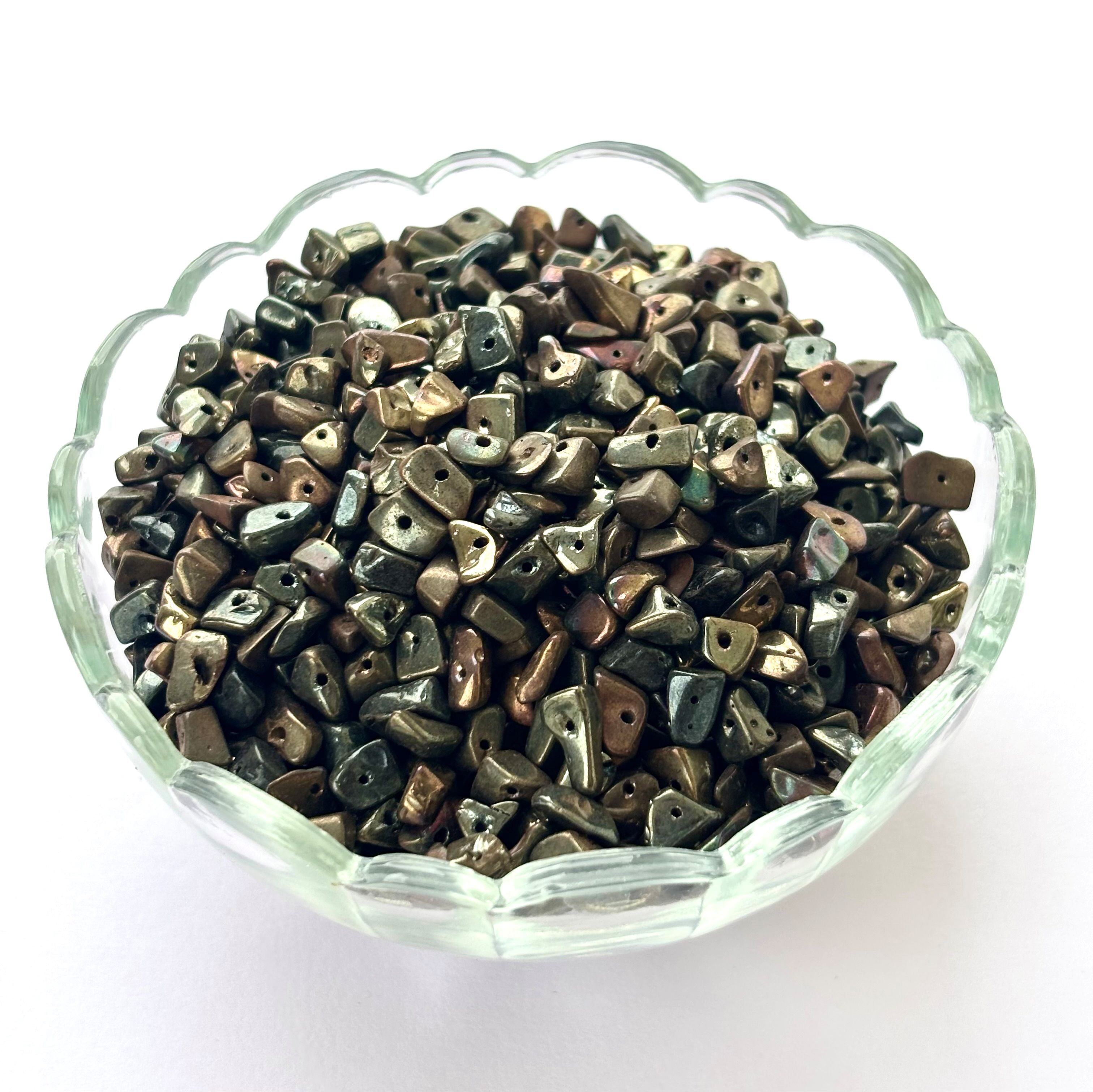 Bronze Irregular Shaped Glass Beads