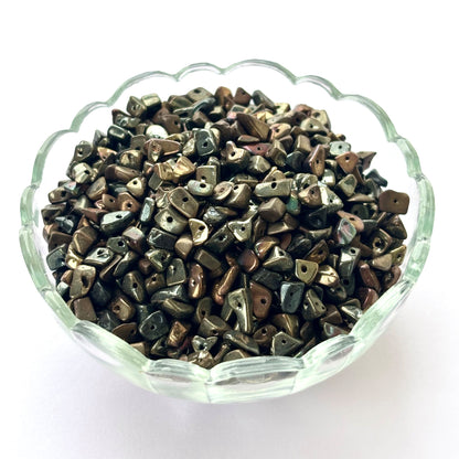 Bronze Irregular Shaped Glass Beads