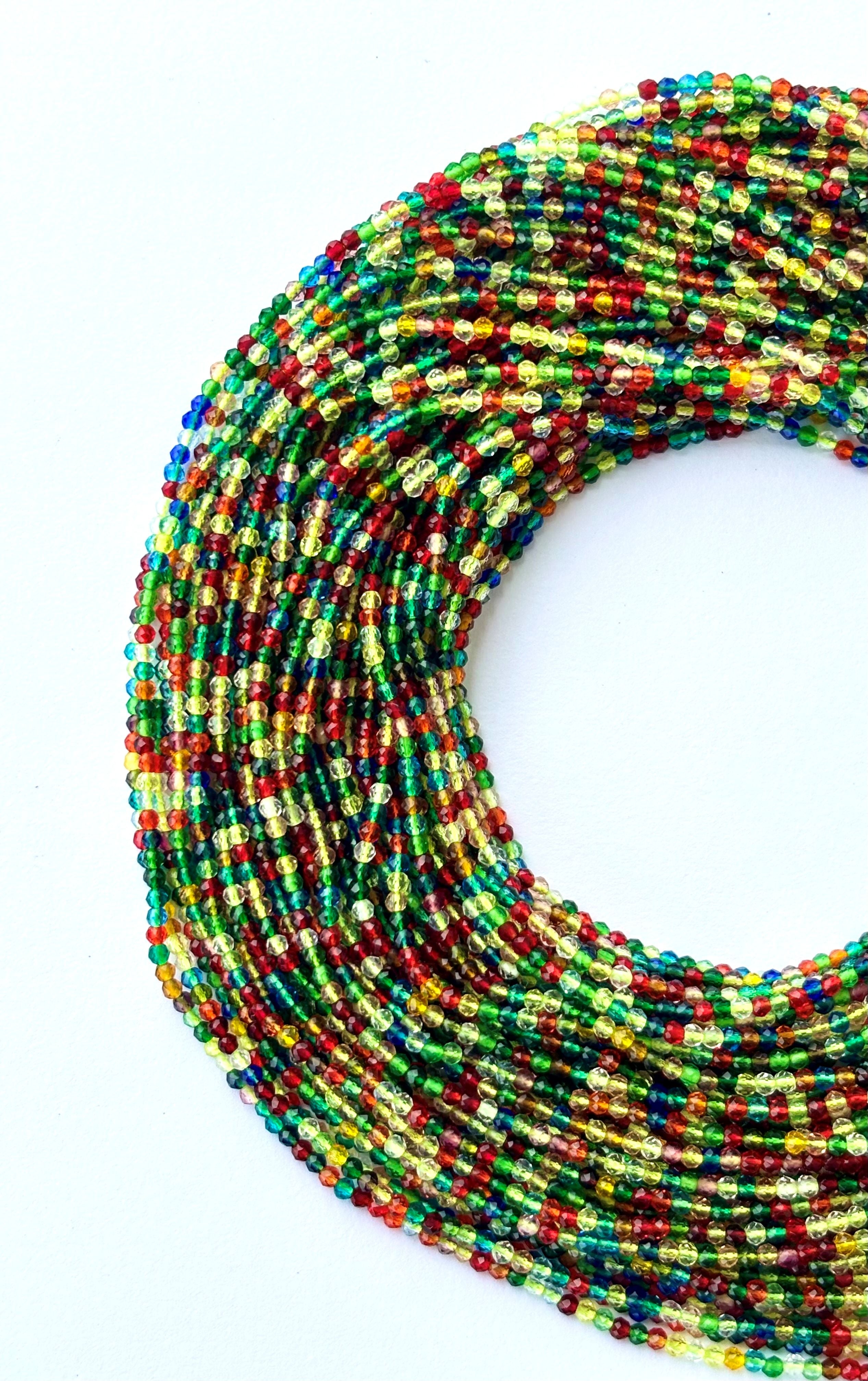 Multi-Color Faceted Hydro Beads - Vibrant Gemstone Strands for Jewelry Making