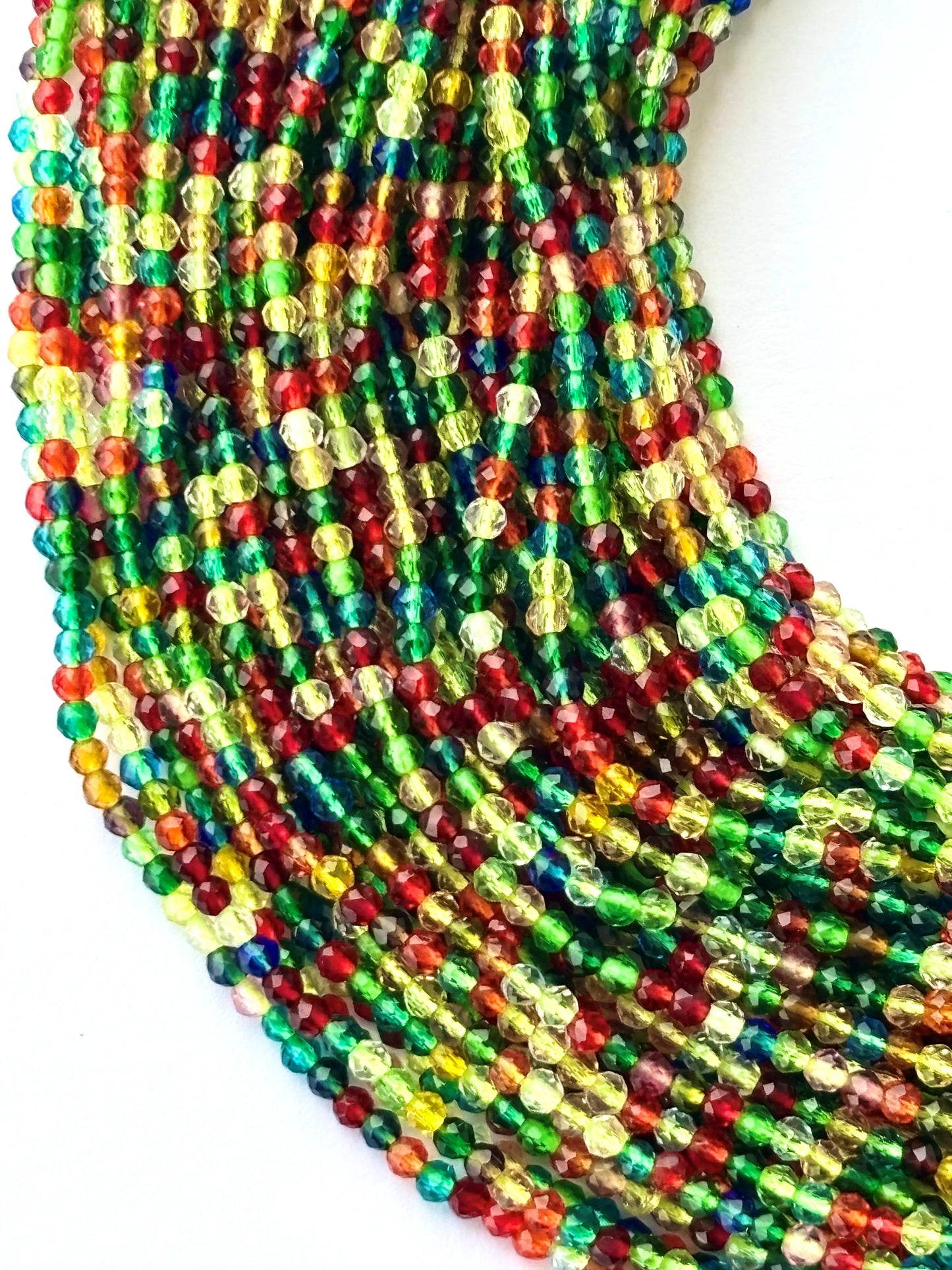 Multi-Color Faceted Hydro Beads - Vibrant Gemstone Strands for Jewelry Making