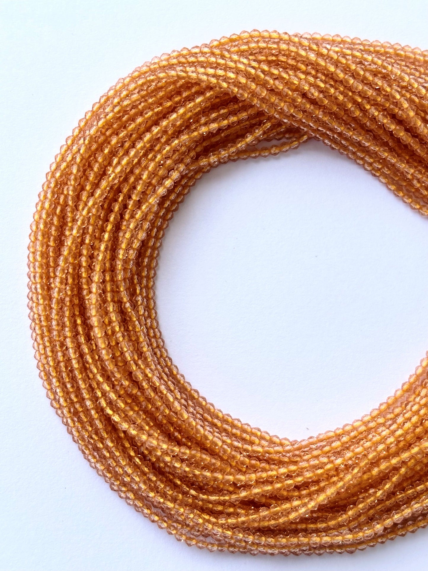 Light Orange Faceted Hydro Beads - Vibrant Gemstone Strands for Jewelry Making