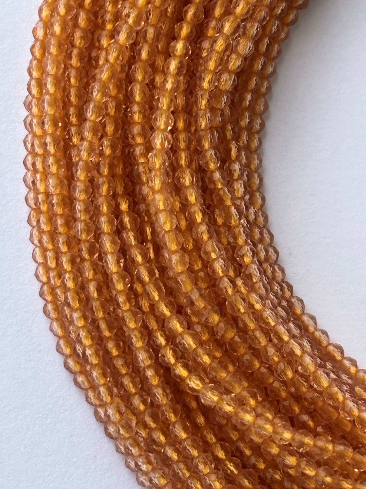 Light Orange Faceted Hydro Beads - Vibrant Gemstone Strands for Jewelry Making