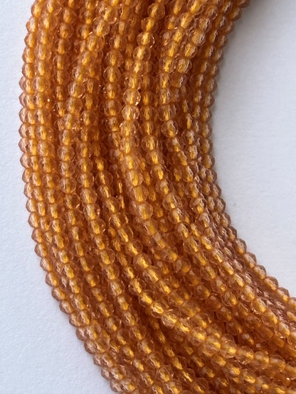 Light Orange Faceted Hydro Beads - Vibrant Gemstone Strands for Jewelry Making