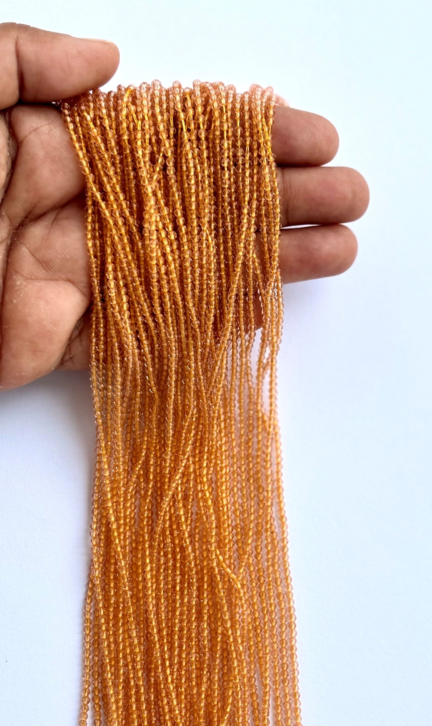 Light Orange Faceted Hydro Beads - Vibrant Gemstone Strands for Jewelry Making
