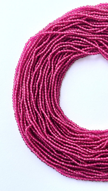 Faceted Pink Hydro Beads - Vibrant Gemstone Strands for Jewelry Making