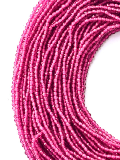 Faceted Pink Hydro Beads - Vibrant Gemstone Strands for Jewelry Making