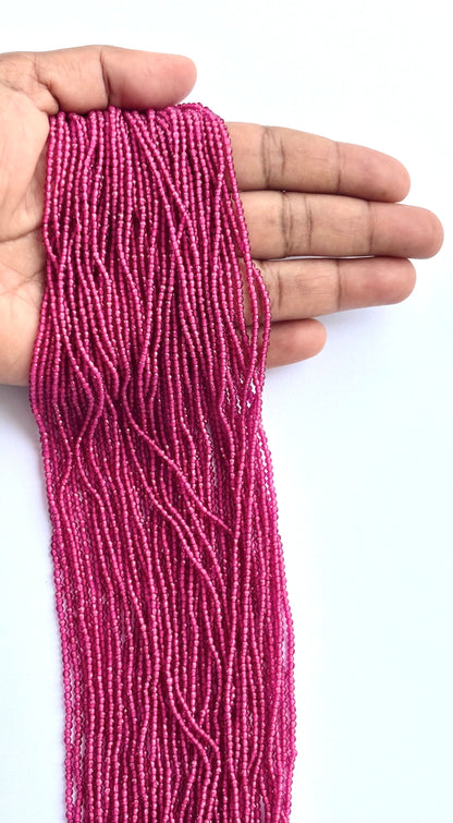Faceted Pink Hydro Beads - Vibrant Gemstone Strands for Jewelry Making