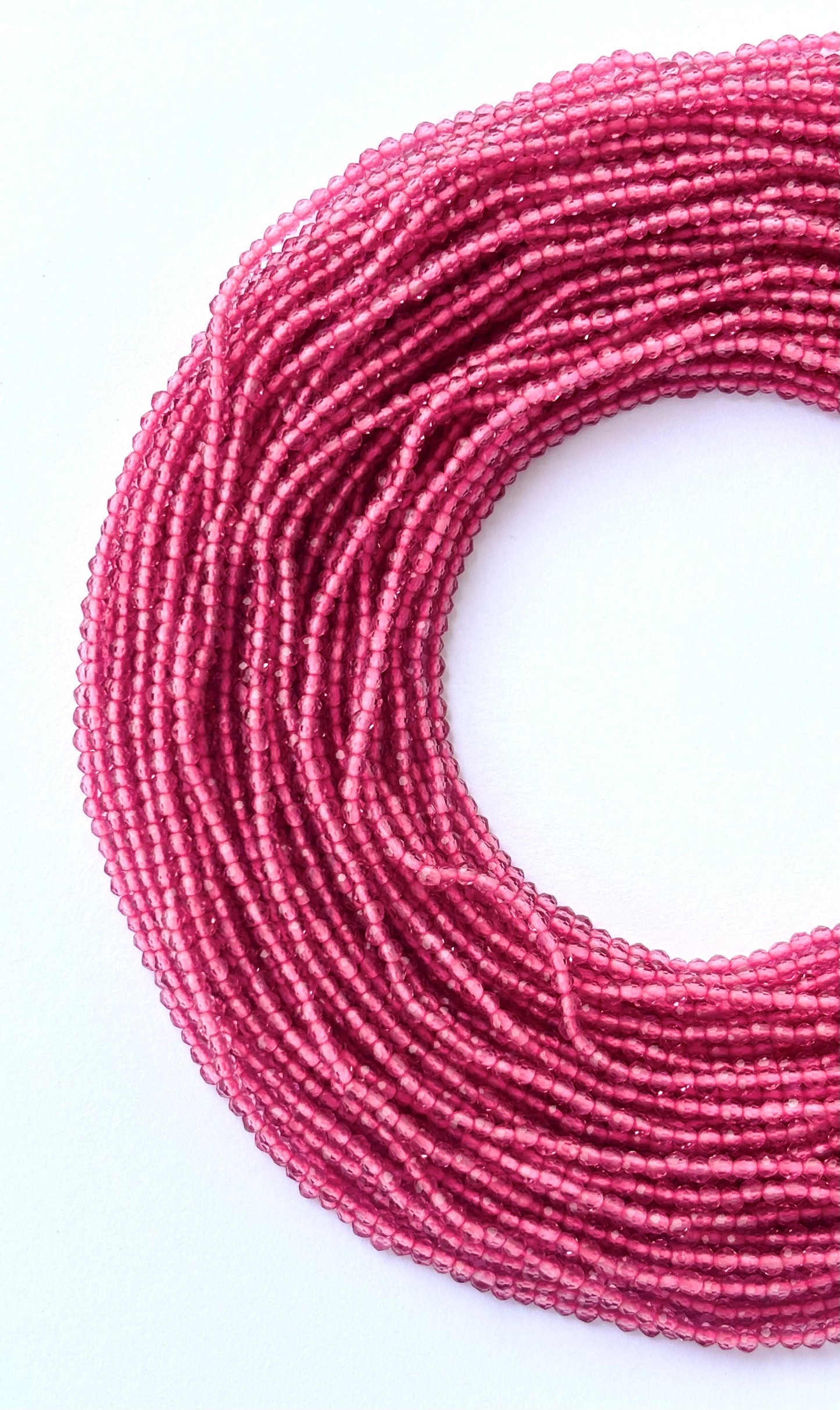 Deep Pink Faceted Hydro Beads - Vibrant Gemstone Strands for Jewelry Making