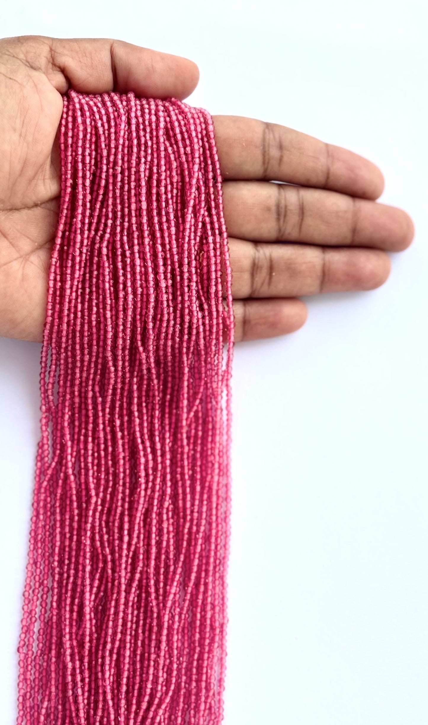 Deep Pink Faceted Hydro Beads - Vibrant Gemstone Strands for Jewelry Making