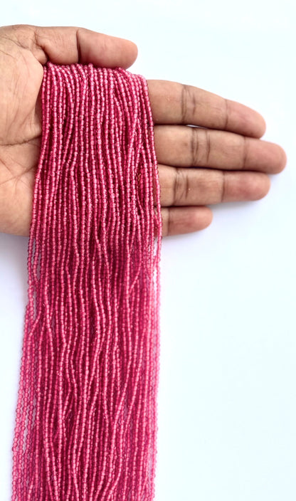 Deep Pink Faceted Hydro Beads - Vibrant Gemstone Strands for Jewelry Making
