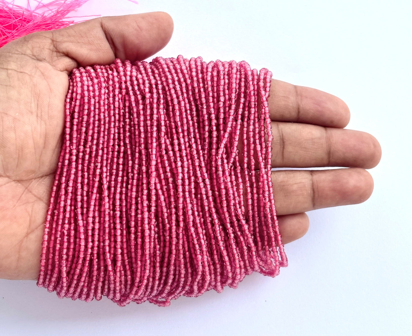 Deep Pink Faceted Hydro Beads - Vibrant Gemstone Strands for Jewelry Making