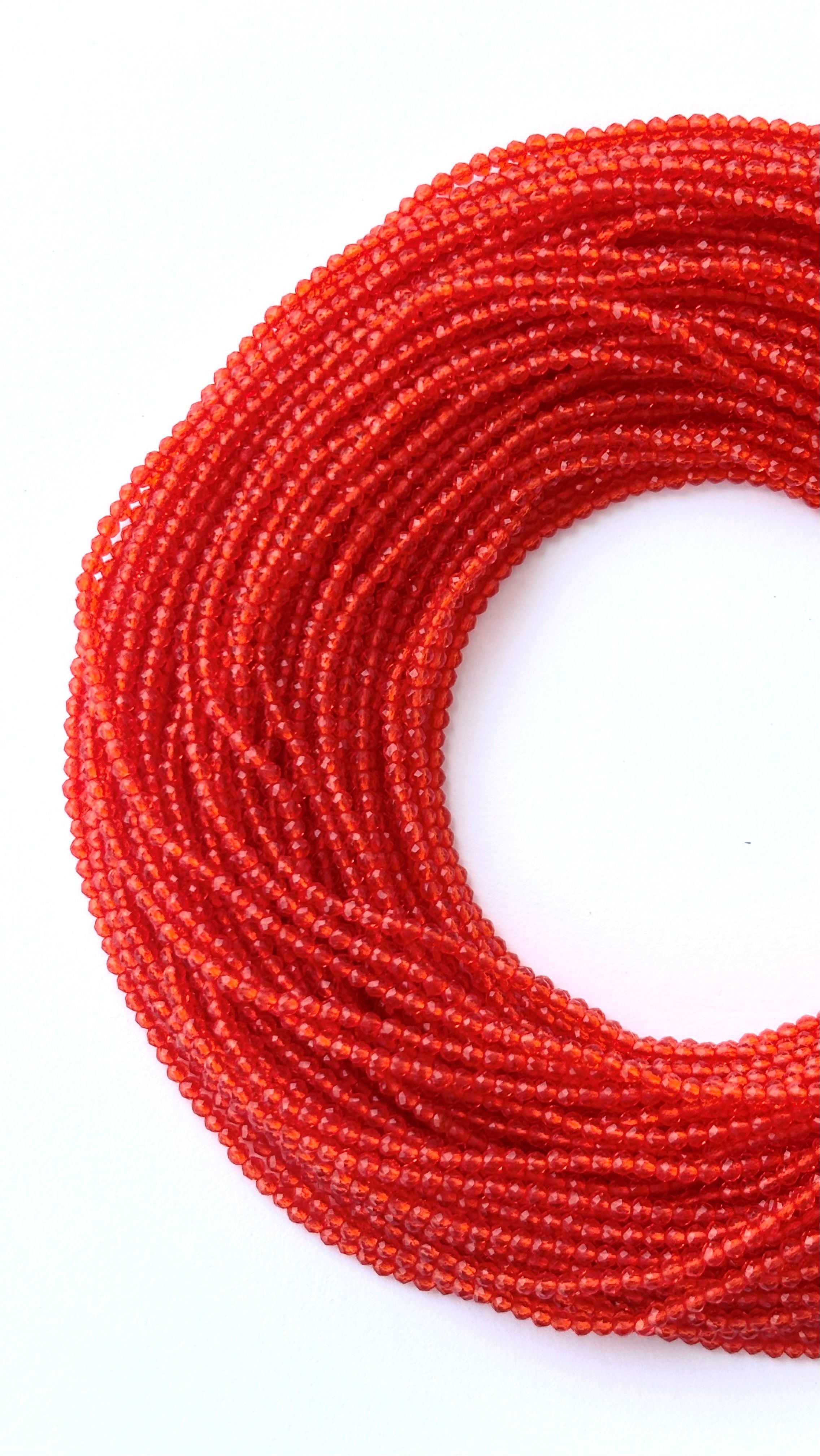 Orange Faceted Hydro Beads - Vibrant Gemstone Strands for Jewelry Making