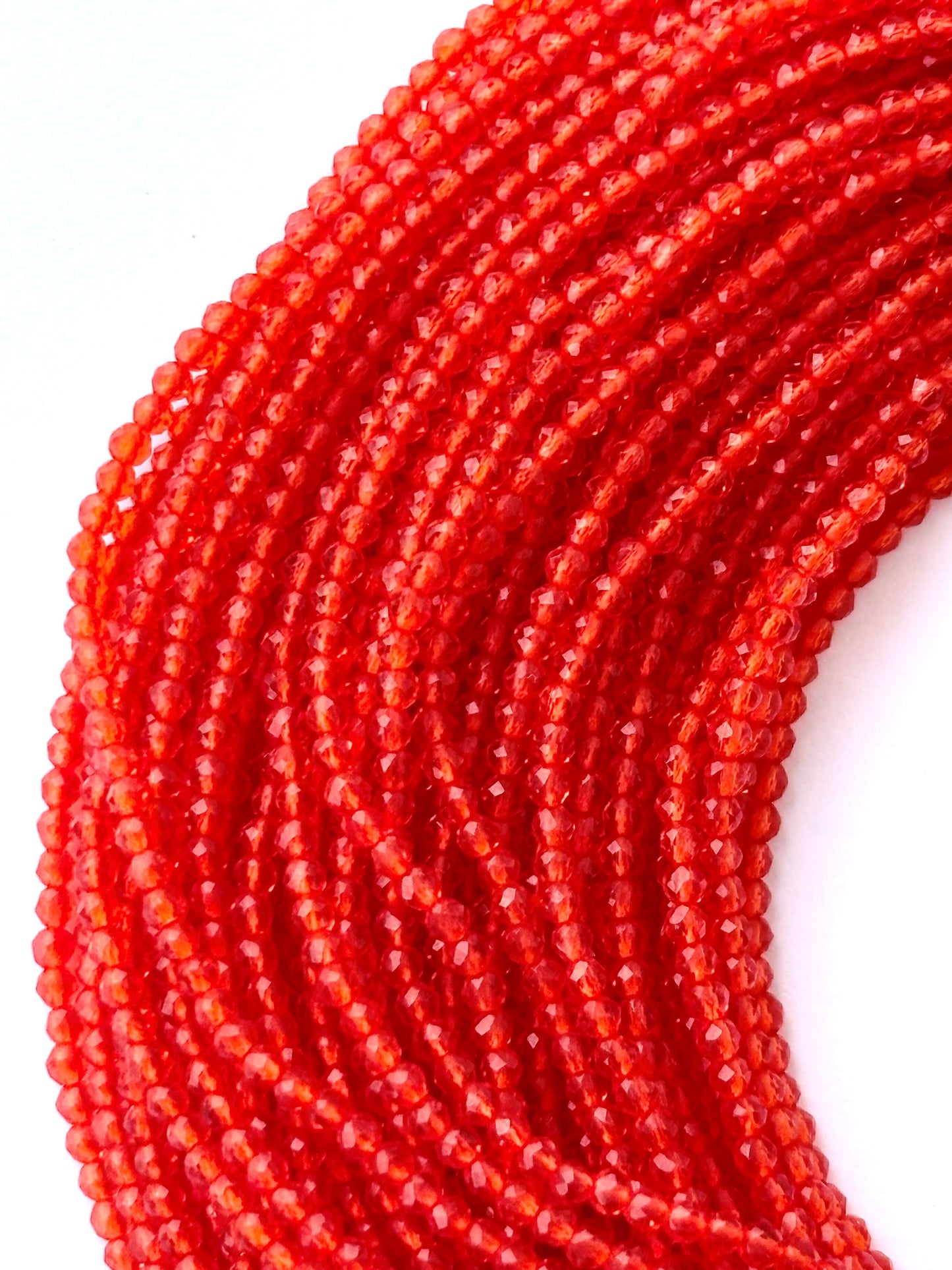 Orange Faceted Hydro Beads - Vibrant Gemstone Strands for Jewelry Making