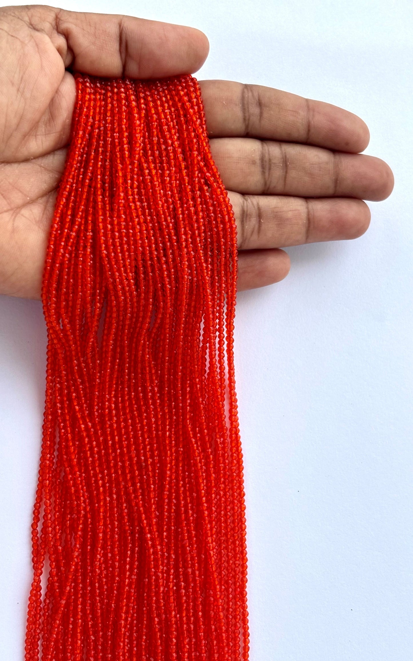 Orange Faceted Hydro Beads - Vibrant Gemstone Strands for Jewelry Making