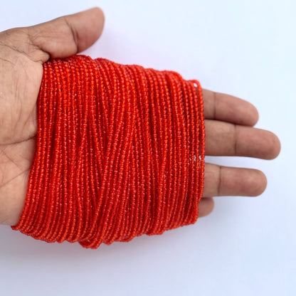 Orange Faceted Hydro Beads - Vibrant Gemstone Strands for Jewelry Making