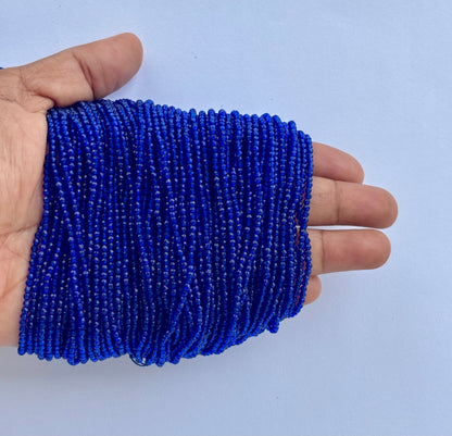 Deep Blue Faceted Hydro Beads - Vibrant Gemstone Strands for Jewelry Making