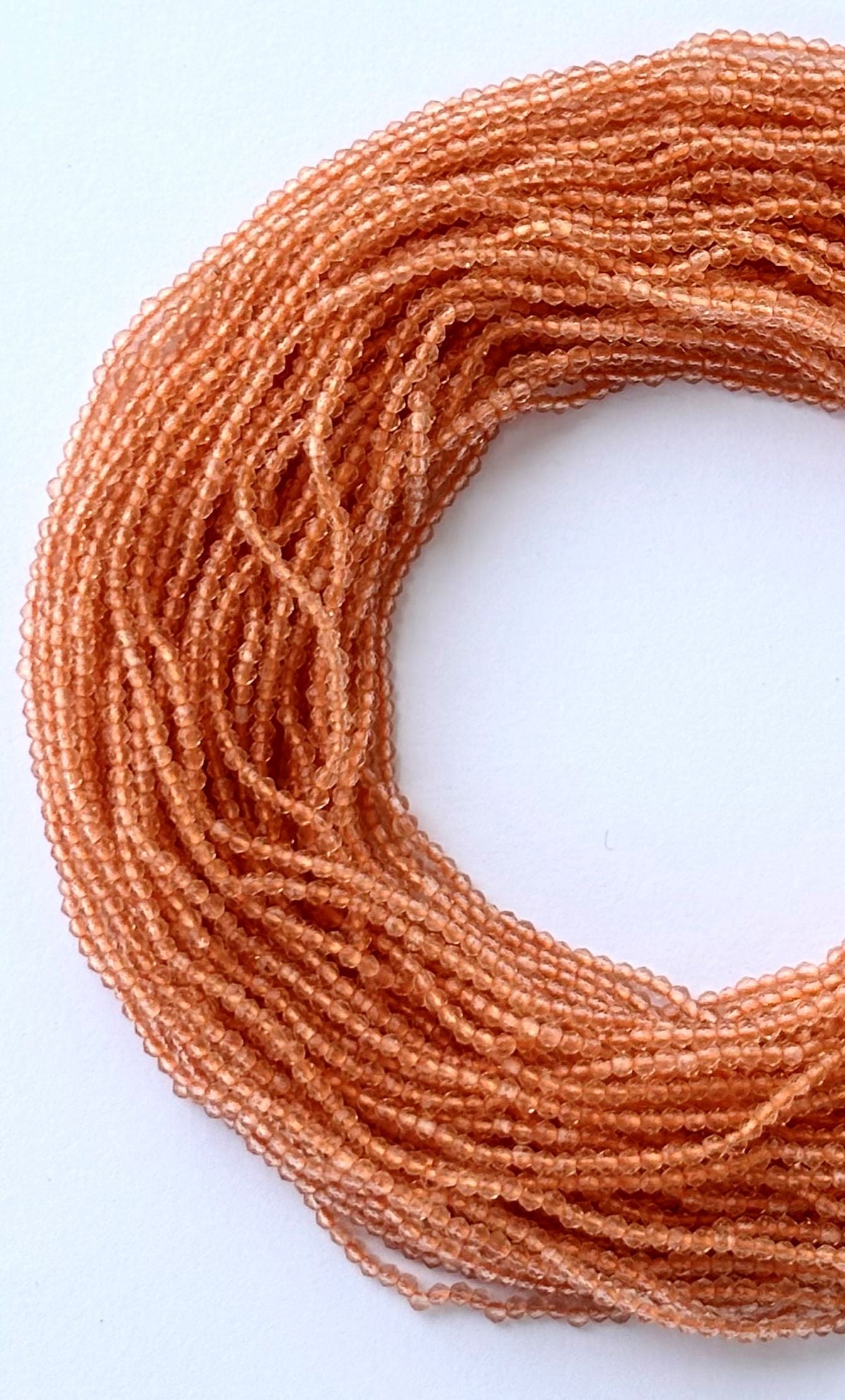 Peach Faceted Hydro Beads - Vibrant Gemstone Strands for Jewelry Making