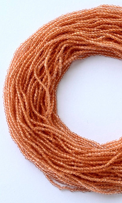 Peach Faceted Hydro Beads - Vibrant Gemstone Strands for Jewelry Making