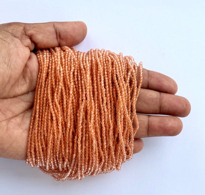 Peach Faceted Hydro Beads - Vibrant Gemstone Strands for Jewelry Making